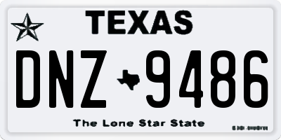 TX license plate DNZ9486