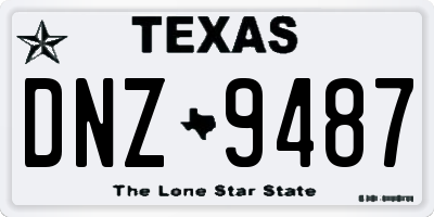 TX license plate DNZ9487