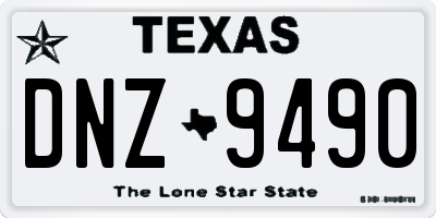 TX license plate DNZ9490