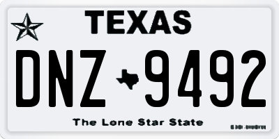 TX license plate DNZ9492