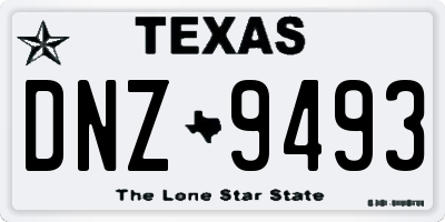 TX license plate DNZ9493