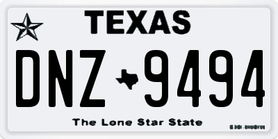 TX license plate DNZ9494