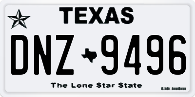 TX license plate DNZ9496