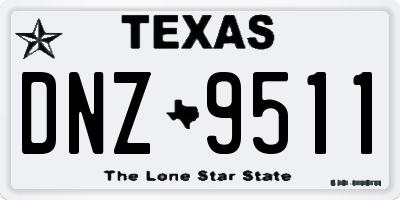 TX license plate DNZ9511