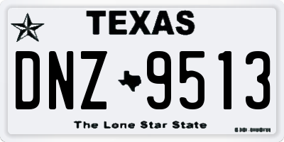 TX license plate DNZ9513