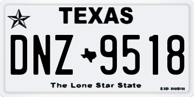 TX license plate DNZ9518