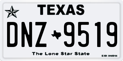 TX license plate DNZ9519