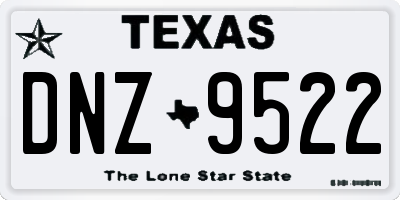 TX license plate DNZ9522