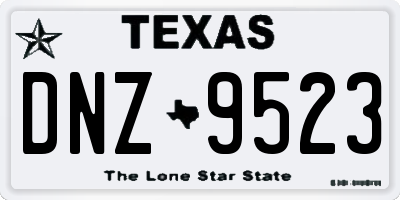 TX license plate DNZ9523