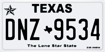 TX license plate DNZ9534