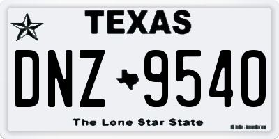 TX license plate DNZ9540