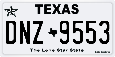 TX license plate DNZ9553