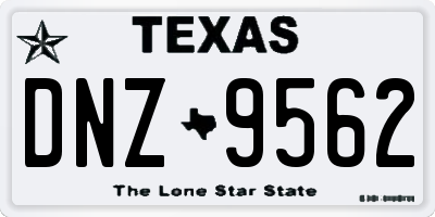 TX license plate DNZ9562