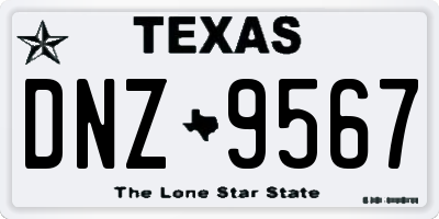 TX license plate DNZ9567