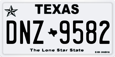 TX license plate DNZ9582