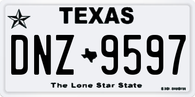 TX license plate DNZ9597