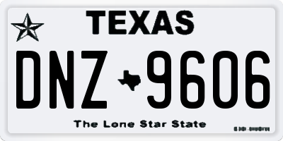 TX license plate DNZ9606