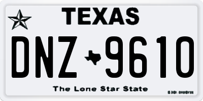 TX license plate DNZ9610