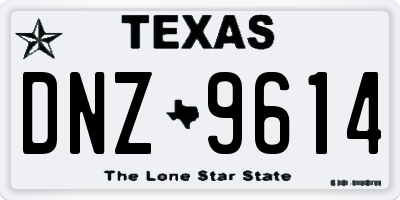 TX license plate DNZ9614