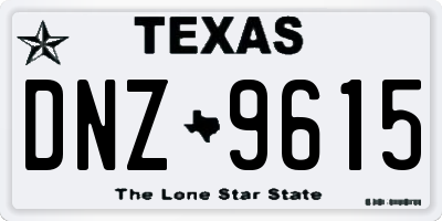 TX license plate DNZ9615