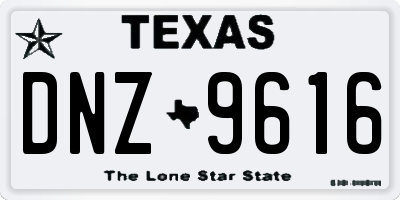 TX license plate DNZ9616