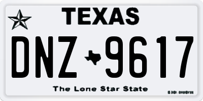 TX license plate DNZ9617