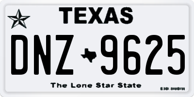 TX license plate DNZ9625