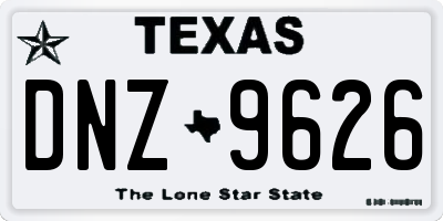 TX license plate DNZ9626