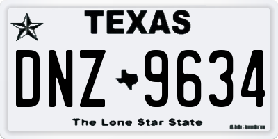 TX license plate DNZ9634