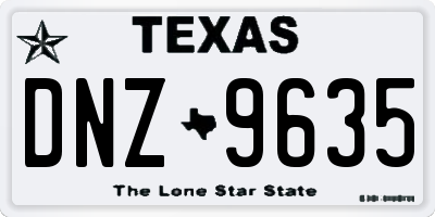 TX license plate DNZ9635