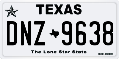 TX license plate DNZ9638