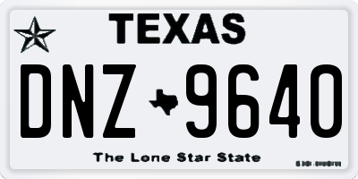 TX license plate DNZ9640