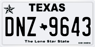 TX license plate DNZ9643