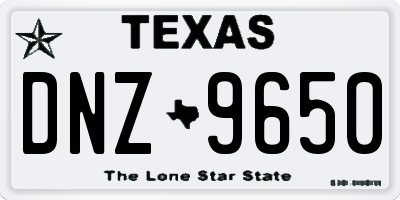 TX license plate DNZ9650