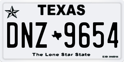 TX license plate DNZ9654