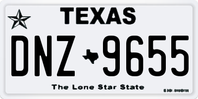 TX license plate DNZ9655