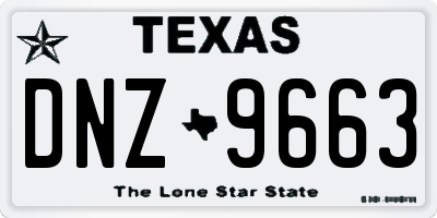 TX license plate DNZ9663