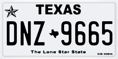 TX license plate DNZ9665
