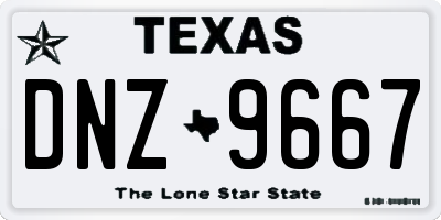 TX license plate DNZ9667