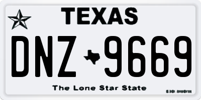 TX license plate DNZ9669