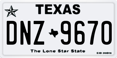 TX license plate DNZ9670