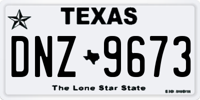 TX license plate DNZ9673