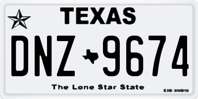 TX license plate DNZ9674