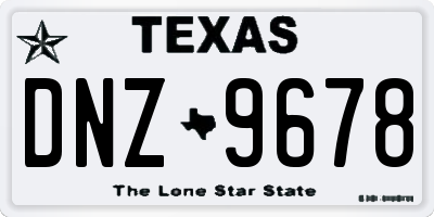 TX license plate DNZ9678