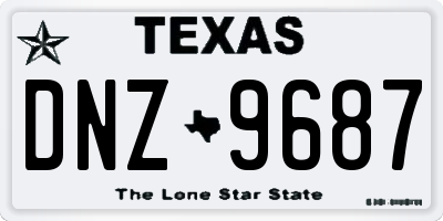 TX license plate DNZ9687