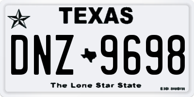 TX license plate DNZ9698