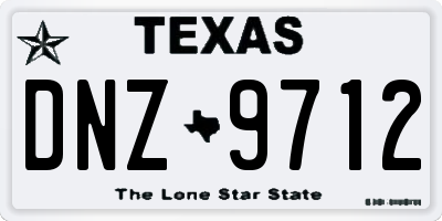 TX license plate DNZ9712