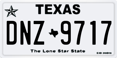 TX license plate DNZ9717