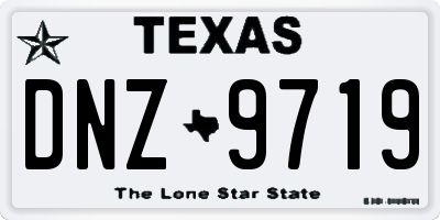 TX license plate DNZ9719