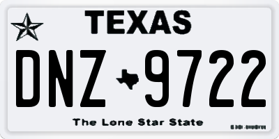 TX license plate DNZ9722